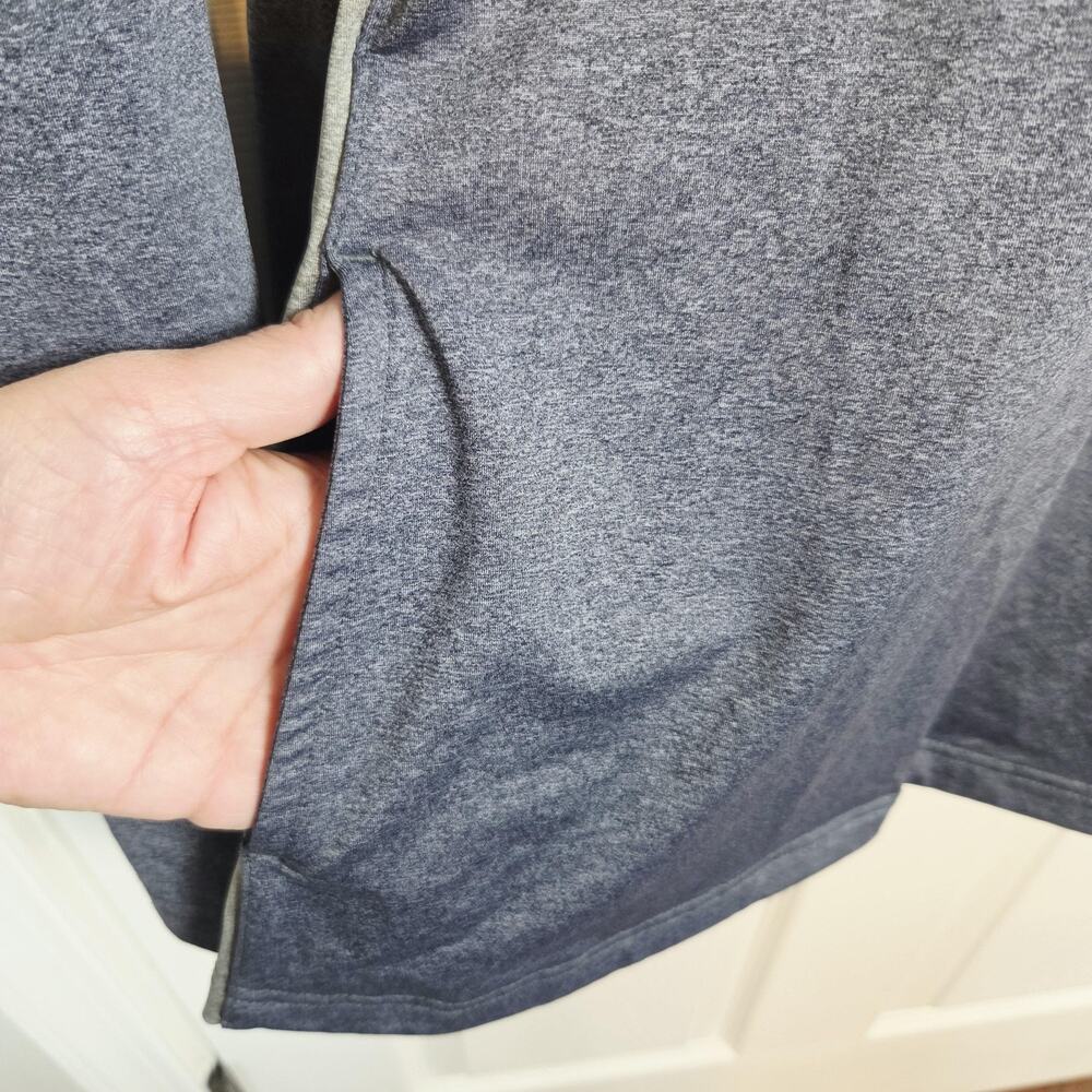 Mizuno Pullover Mens 2XL Gray Performance 1/4 Zip Long Sleeve Training Top - Picture 4 of 13